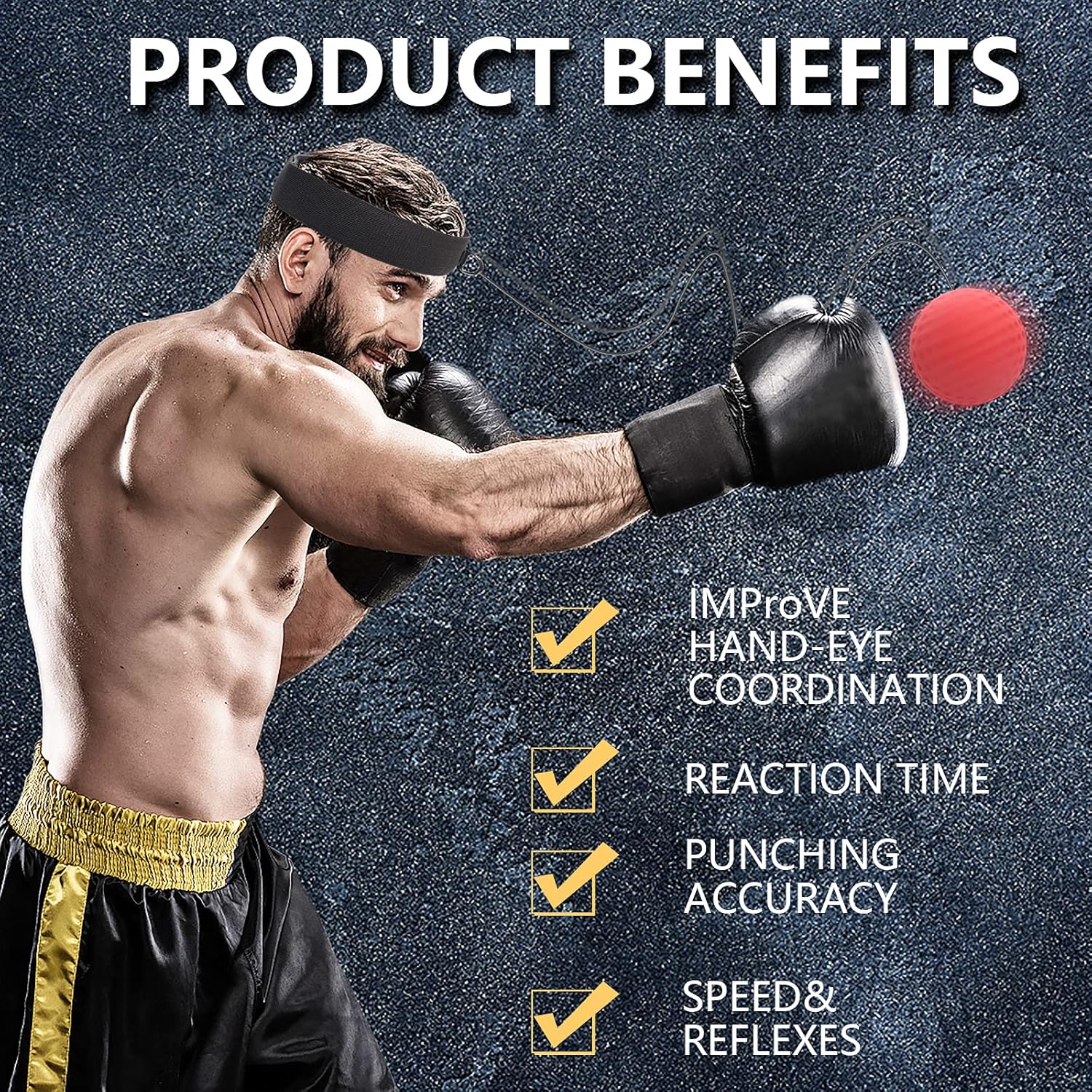 TIANFUN Boxing Reflex Ball, 2 Difficulty Levels Boxing Balls with Headband, Perfect for Reaction, Agility, Punching Speed, Hand Eye Coordination Training, Pressure Release : Sports & Outdoors