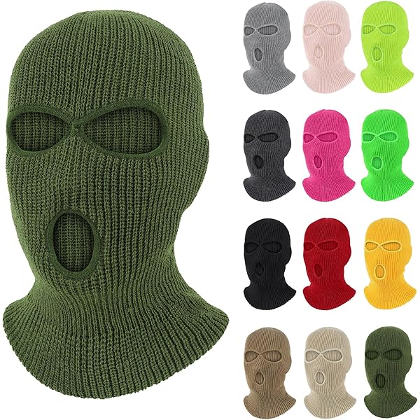 Máscara De Esquí De Punto Con 3 Orificios, Pasamontañas, Mascarilla De Punto Calida