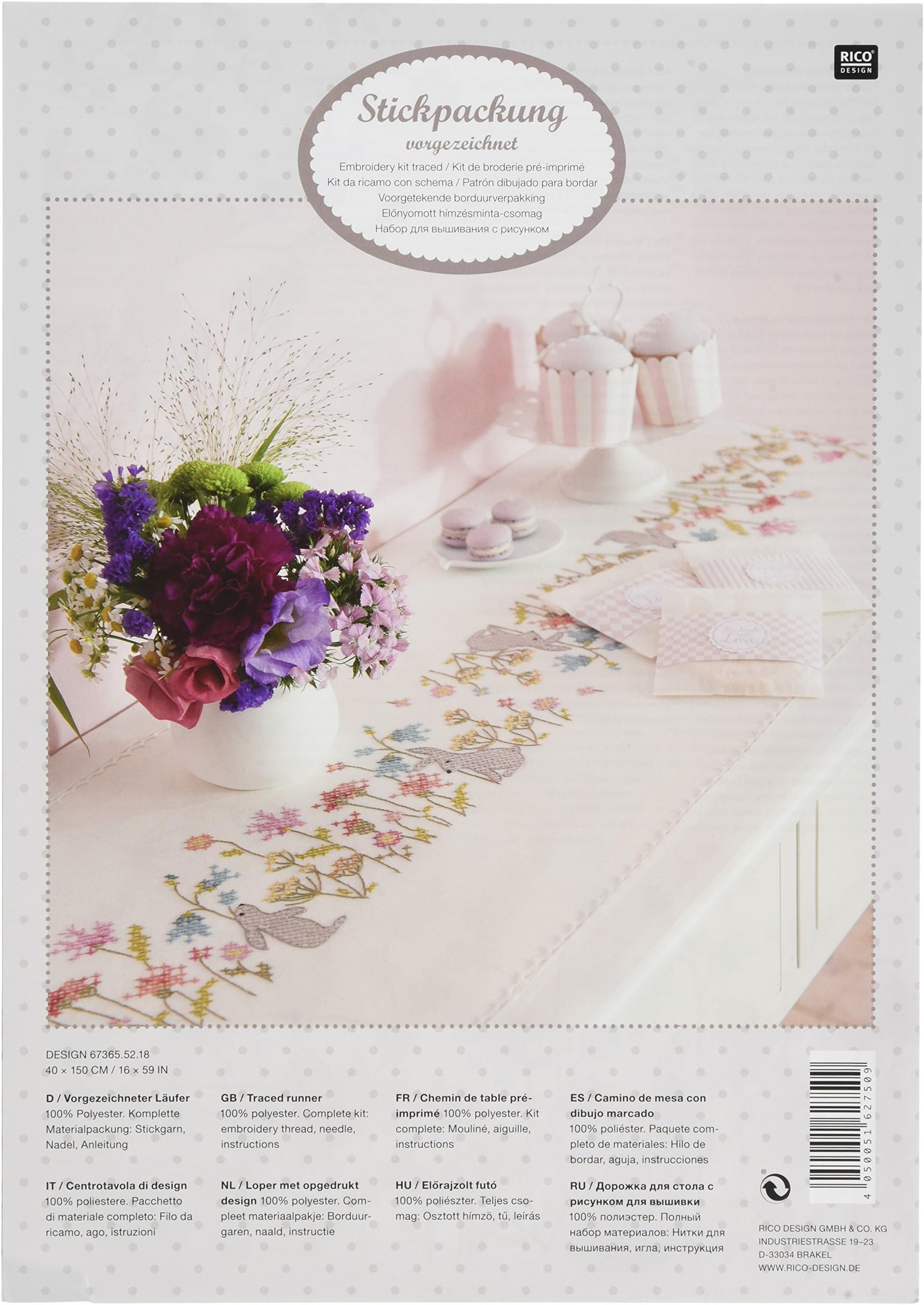 Rico Design Flower Meadow KIT Cloth 90/90, Polyester, Multi, 90 x 90 x 0.5 cm