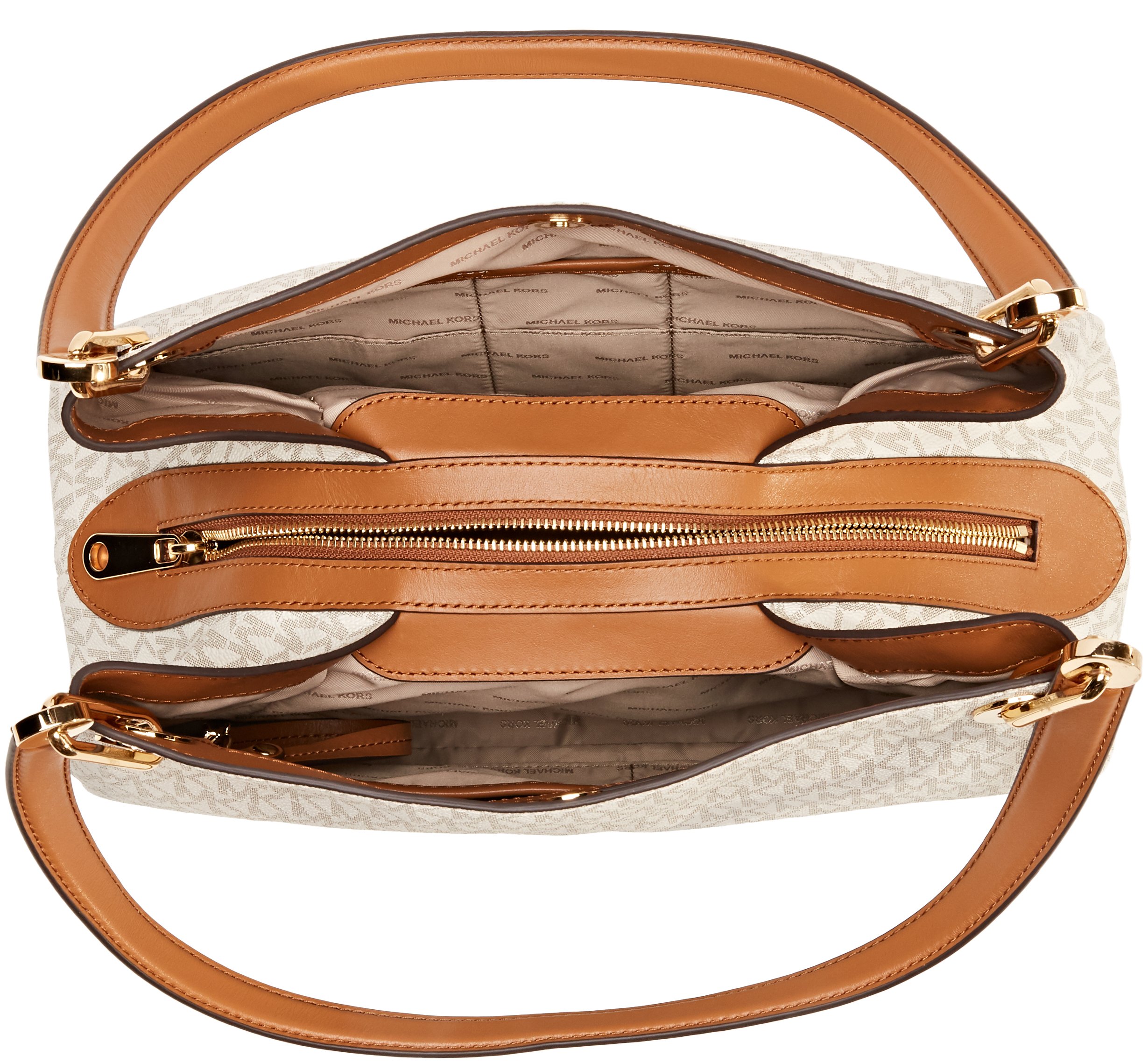 Galleon Michael Kors Raven Logo Shoulder Bag (Signature Vanilla)