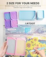 ARTDOT 10-Piece Interlocking Diamond Art Trays Pink 6 Large 4 Small view 4