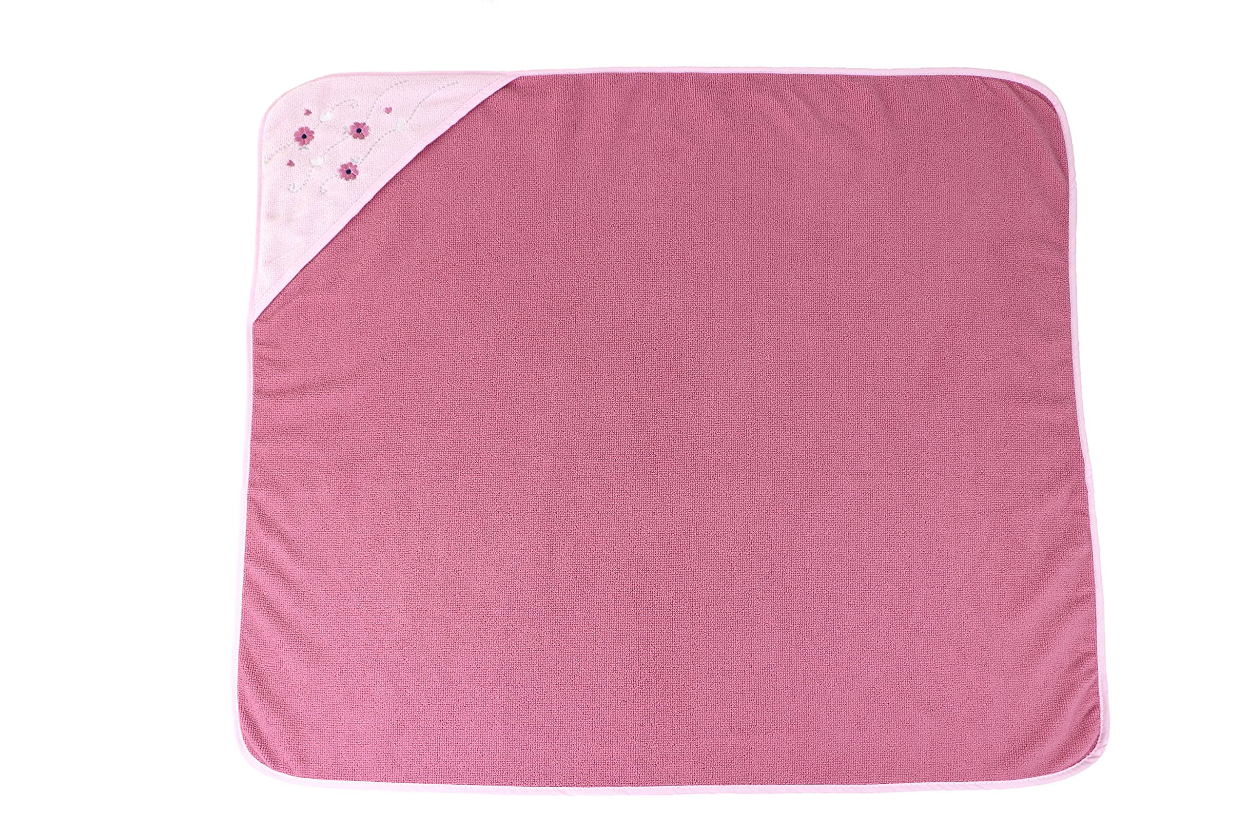 Cudlie Buttons & Stitches Baby Girl 3 Pack Rolled/Carded Hooded Towels in Crisp Blossom Print (GS71728)