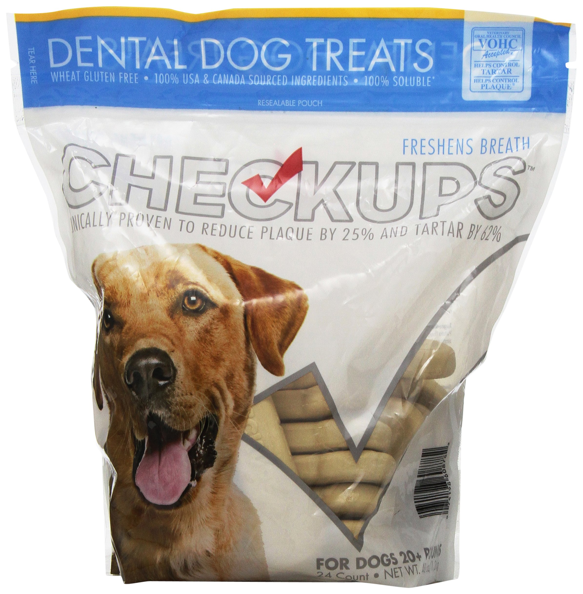 Checkups Dental Dog Treats 24Ct 48 Oz. For Dogs 20+ Pounds Medium