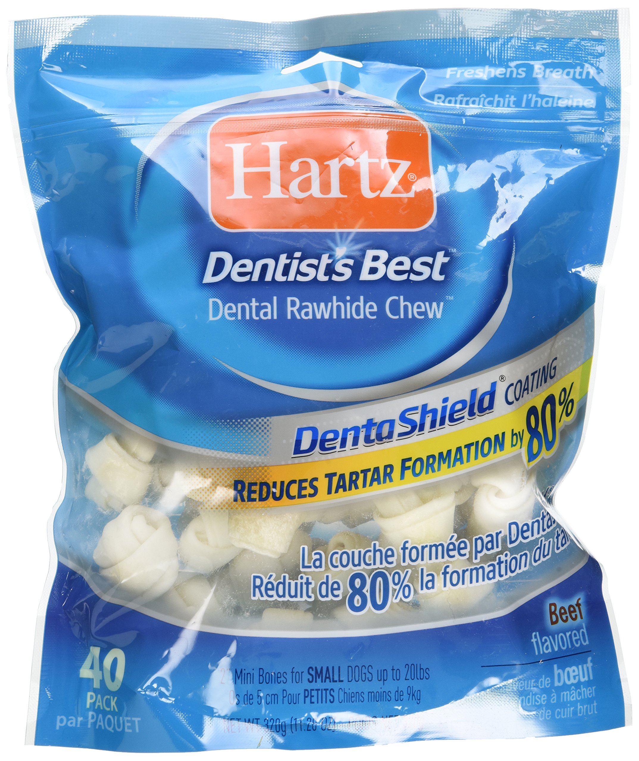 Hartz Dentist's Best Beef Flavored Mini Dental Care Rawhide,2 inch