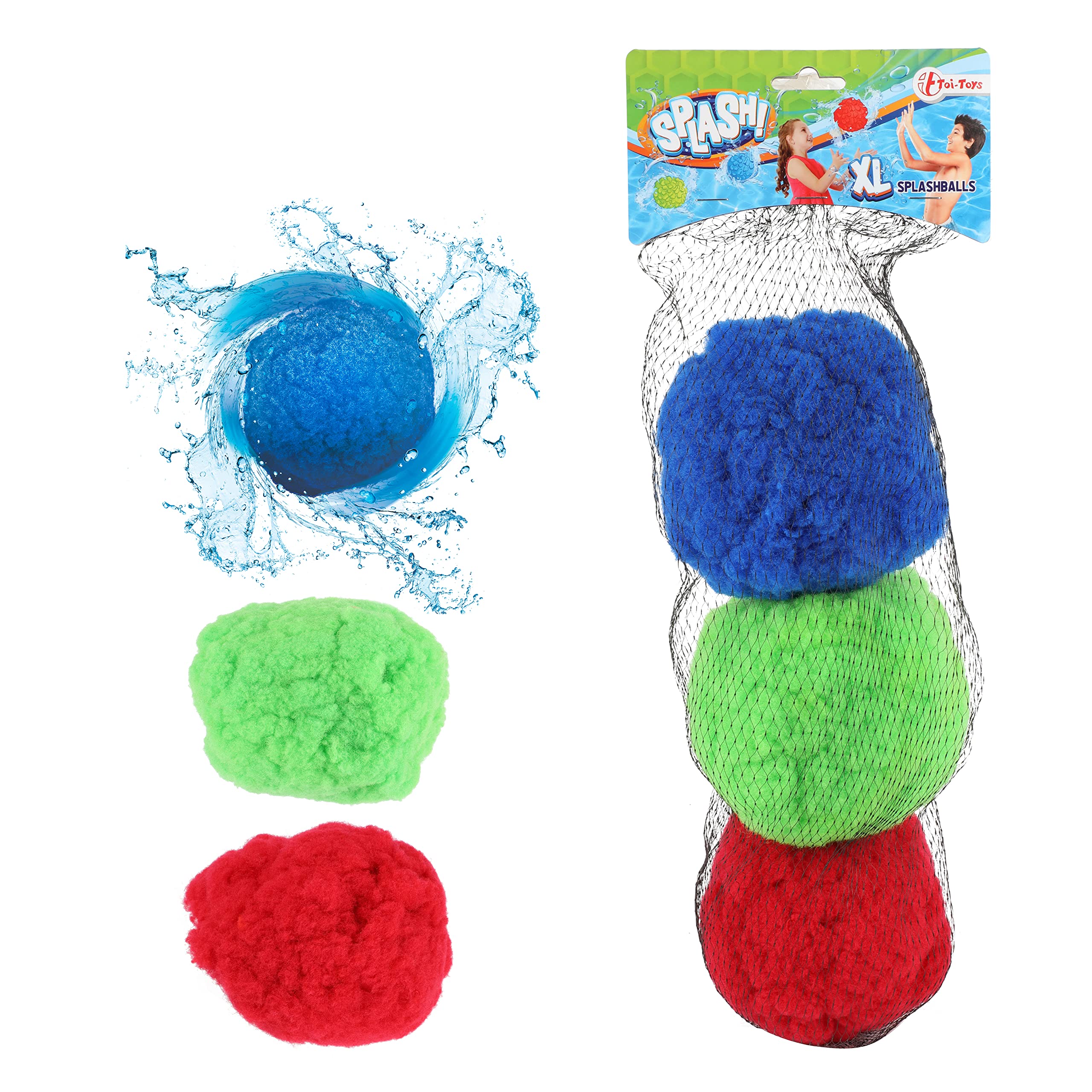 Toi-Toys Water Bomb Balls Sets Reusable Water Balls for Water Battle Outdoor Water Soft Ball (Diameter 15 cm. - Pack of 3)