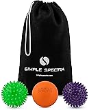 Massage Ball Roller Set - Spiky and Lacrosse Physical Therapy Balls | Pain Relief Deep Tissue Massager, Myofascial Release, Trigger Point, Plantar Fasciitis with eBook Guide and Travel Bag