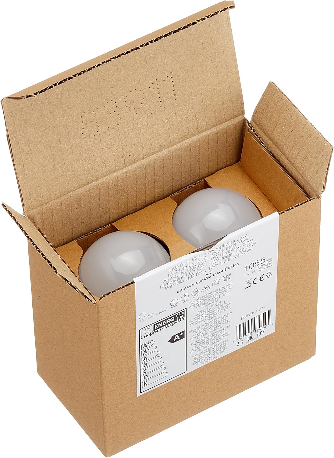 Amazon Basics LED E27 Edison Screw Bulb, 10W (Equivalent to 75W), Cool White, Non Dimmable - Pack of 2, 2 Count - Image 4