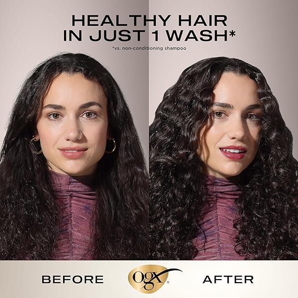 OGX NOURISHING + COCONUT MILK CONDITIONER, HYDRATING & RESTORING CONDITIONER MOISTURIZES FOR SOFT HAIR AFTER THE FIRST USE, PARABENS-FREE, SULFATE-FREE SURFACTANTS, 13 FL. OZ