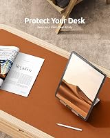 YSAGi Leather Desk Mat Large 80x40 cm Non-Slip Waterproof Brown view 7