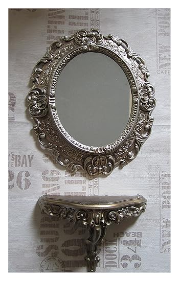 Konsole M OVAL Wandkonsole Barock Antik 44x38 Flur Eingangsmöbel Möbel