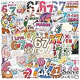 Cool Six Seven Number Stickers, 60PCS Funny Meme 6 7 Number Decorations Trending Social Media Stickers for Christmas Gift Present Birthday Party Laptop Luggage Bottles Phone Case DIY Craft Decal