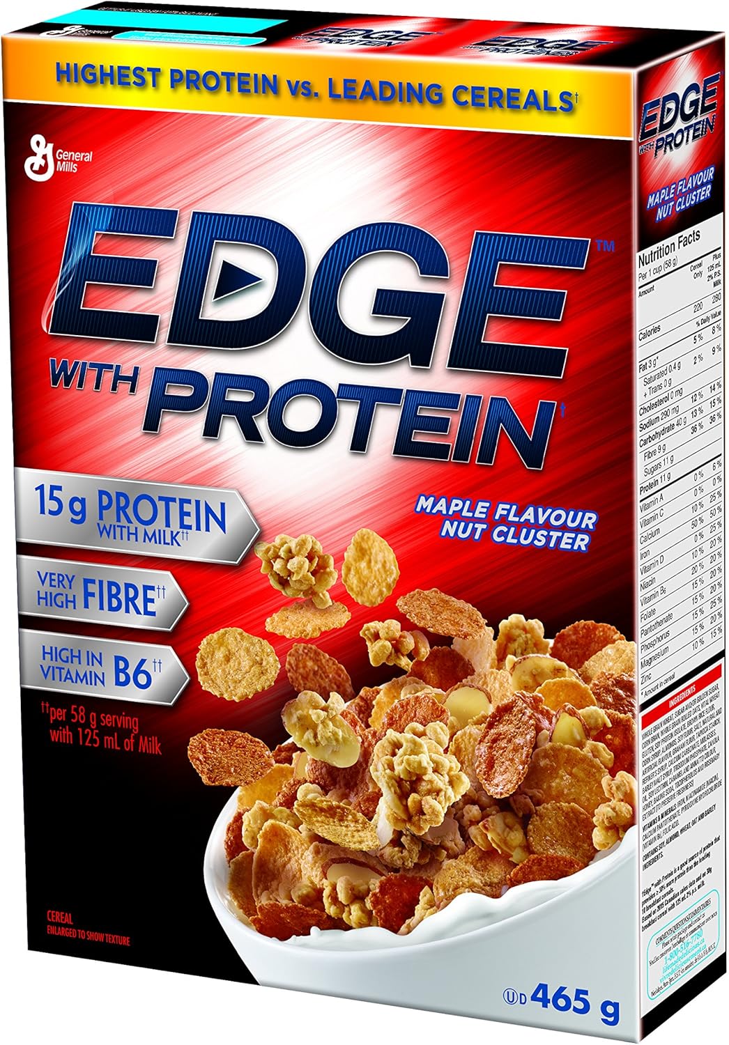 Edge Protein Maple Flavour Nut Cluster Cereal, 465 Gram Amazon.ca Grocery
