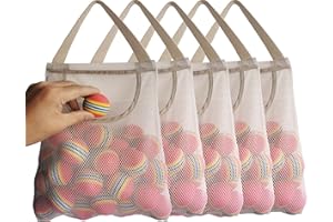 Hanging Mesh Storage Bags 5Pack - Large Reusable Net Produce Bags for Potatoes, Onions, and Garlic