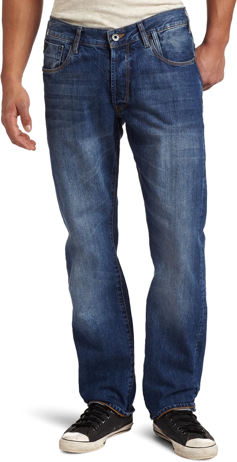 J.C. Rags Mens 32 Ocean Blue Denim Jeans, Bright Worn In, 29x32 at