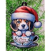 Generic Beagle Dog Santa Pup in Merry Christmas Tea Cup Ornament