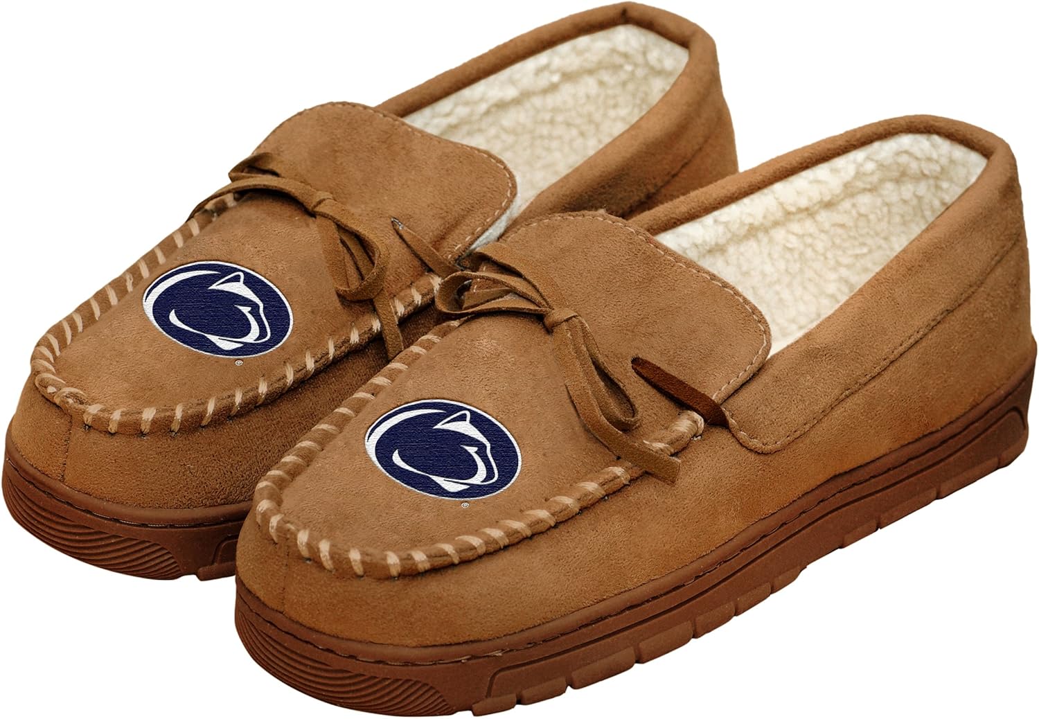 FOCO Mens NCAA College Team Logo Moccasin Slippers : Clothing
