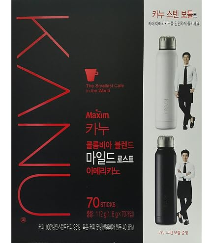 thumbnail image 2 of DONGSUH KANU Colombia Dark Roast Instant Coffee – 1.6g X 70 Sticks – Korean Americano 2 of 5