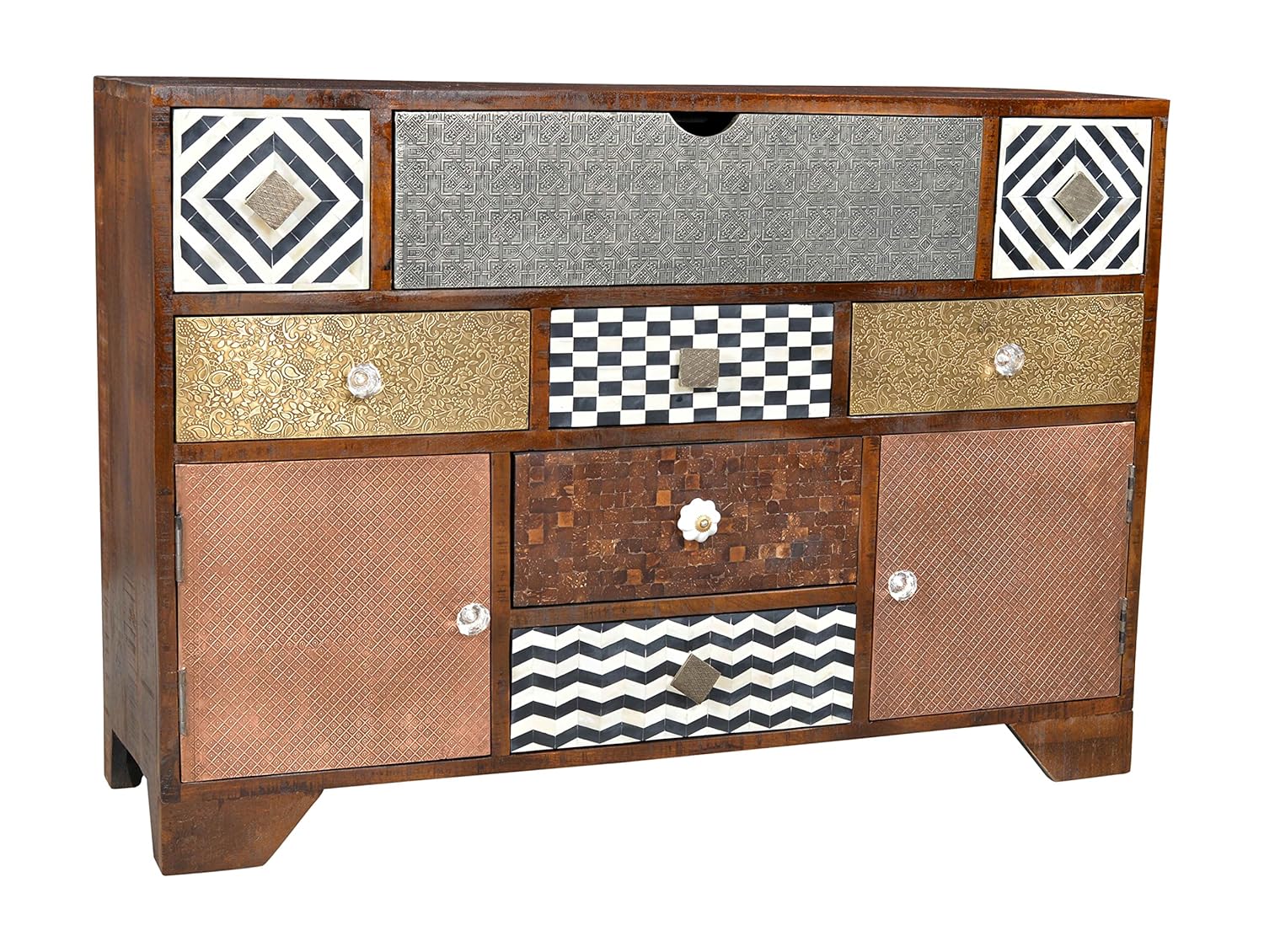 SIT-Möbel 4003-30 Sideboard Ebony, 115 x 35 x 80 cm, Mango / MDF mit