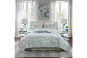 Comfort Spaces Quilt Set-Trendy Paisley Summer Cover, Cozy Coverlet Lightweight All Season Bedding Layer for Winter, Matching