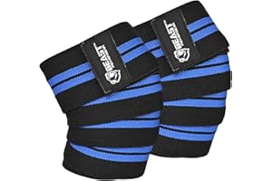 Beast Power Gear Knee Wraps (Pair) for Squats with Fastening Support, Powerlifting, Weightlifting, Cross Training, Leg Press,- Flexible 78” 98” Knee Wraps for Squatting - Men & Women