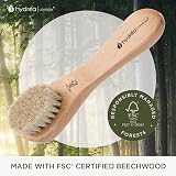 Hydrea London Face Brush Natural Bristle Dry Exfoliator Gentle Scrub Beechwood view 2