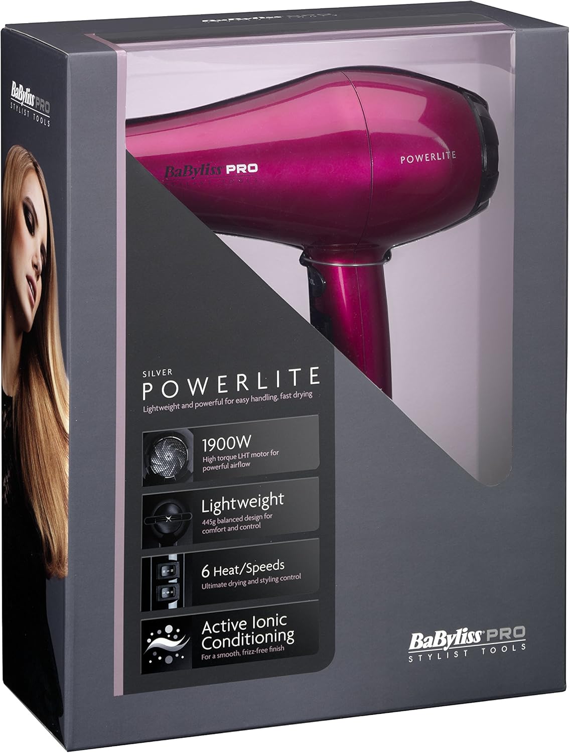 BaByliss Pro Professional Hot Pink Powerlite Hair Dryer Amazon.co.uk