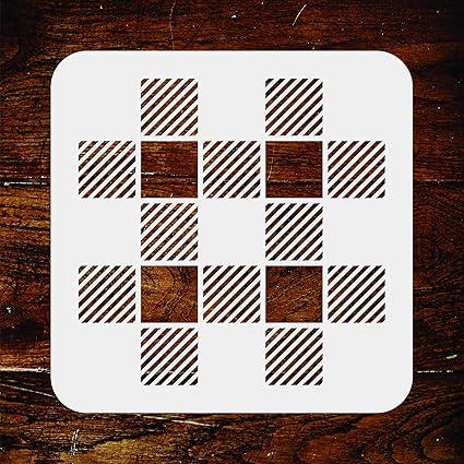 Buffalo Plaid Stencil 14 X 14 Inch Reusable Folkart Check Pattern Allover Wall Stencils Template Use On Paper Projects Scrapbook Journal Walls