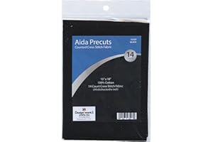 DESIGNWORKS INK 14 Count Aida Fabric Pre-Cut for Counted Cross Stitch - Black