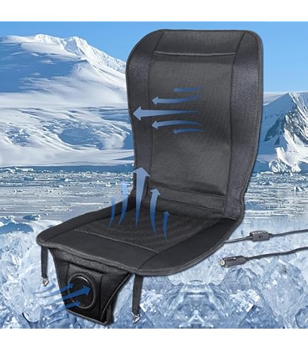 ICY Seat Car Cooling Cushion - 12 Fan With 3 Speeds & Massage, 12V, Universal Fit