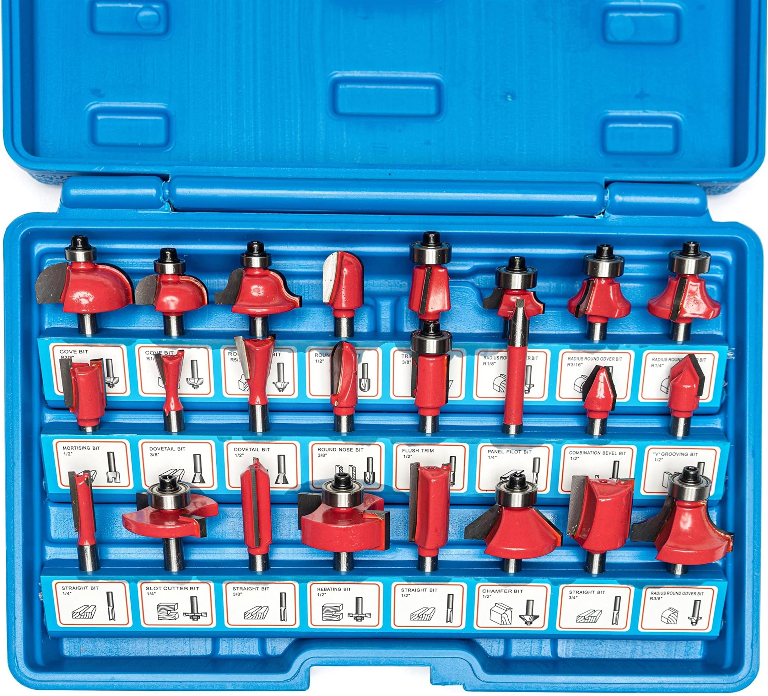 HILTEX 10108 Tungsten Carbide Router Bit Set, Woodworking Tools and