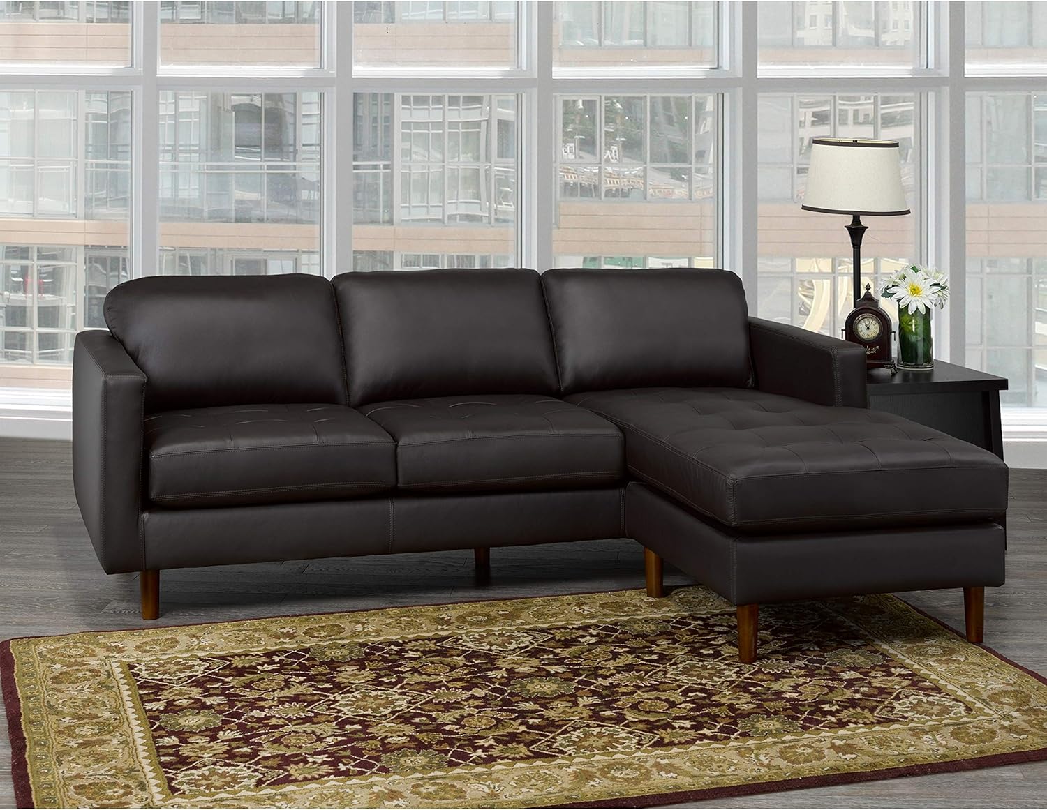 Amazon Com Overstock Mack Mid Century Modern Chocolate Brown Top