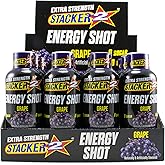 Stacker 2 Extreme Energy Shot Extra Strength, Grape, 2 Fluid Ounce (Pack of 12)