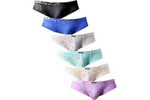 iKingsky Men's Cheeky Boxer Briefs Sexy Thong Underwear Breathable Lace Mens Panties