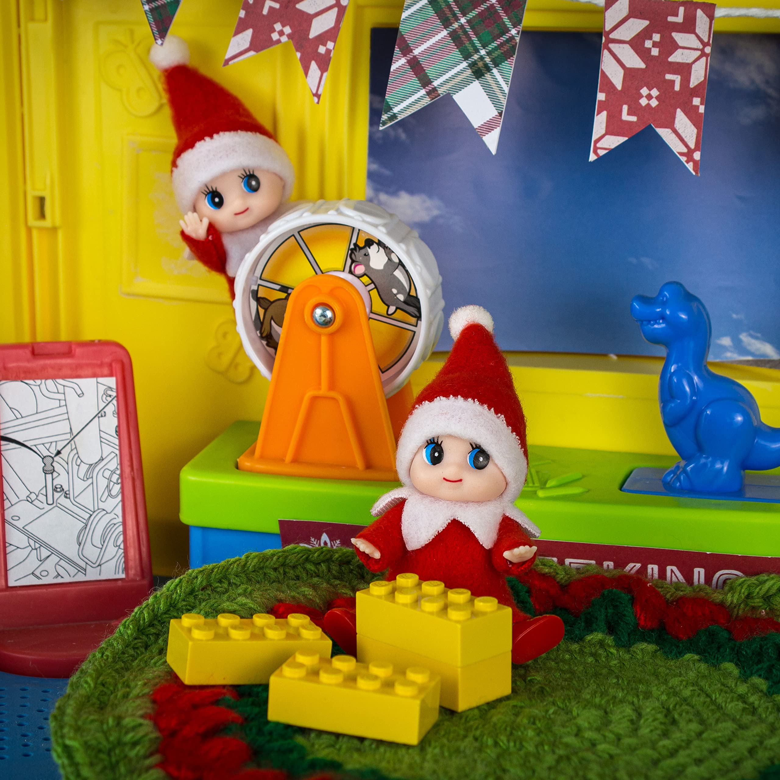 LitoMagic Christmas Baby Elf Doll in Red Jumpsuit