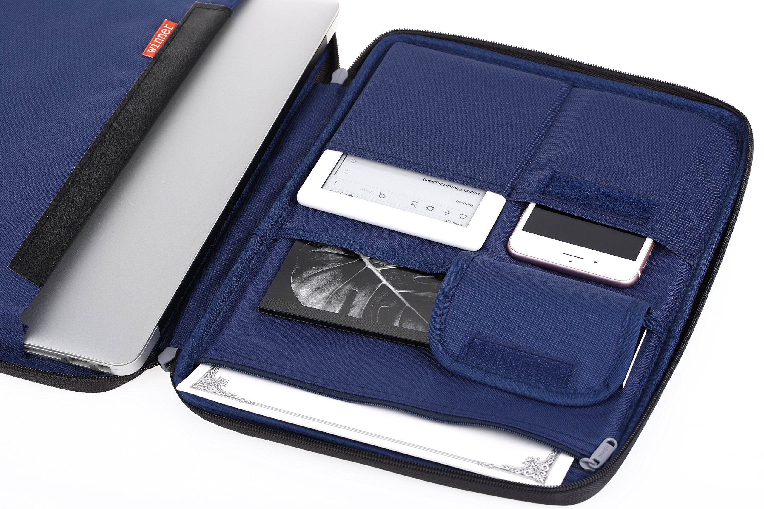 Lazyaunti Commercial Document Portfolio Padfolio Folders Organzier Binder Multi Function Waterproof Travel Pouch Zipper Case for Laptop, Ipad, Kindle, Notebook, Pen (Light Grey)