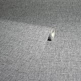 Arthouse Mid Grey Textured Linen Wallpaper - Subtle Lustre Finish view 7