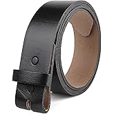 F&L CLASSIC Belt for buckle men Snap on Strap Full Grain One Piece Leather no buckle,1 1/2" Wide, USA