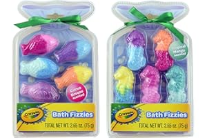 Crayola Bath Fizzies 10 Pack Bundle, Seahorses & Fishes Bath Bomb Fizzers Bundle, Sweet Topical Mango Scented & Refreshing Cirtus Breeze Scented Colorful Bath Fizzers for Boys Girls