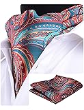 GUSLESON Men's Ascot Paisley Floral Jacquard Woven