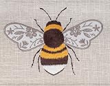 Hobby Gift Sewing Box Wood Fabric Embroidered Bee Medium view 4