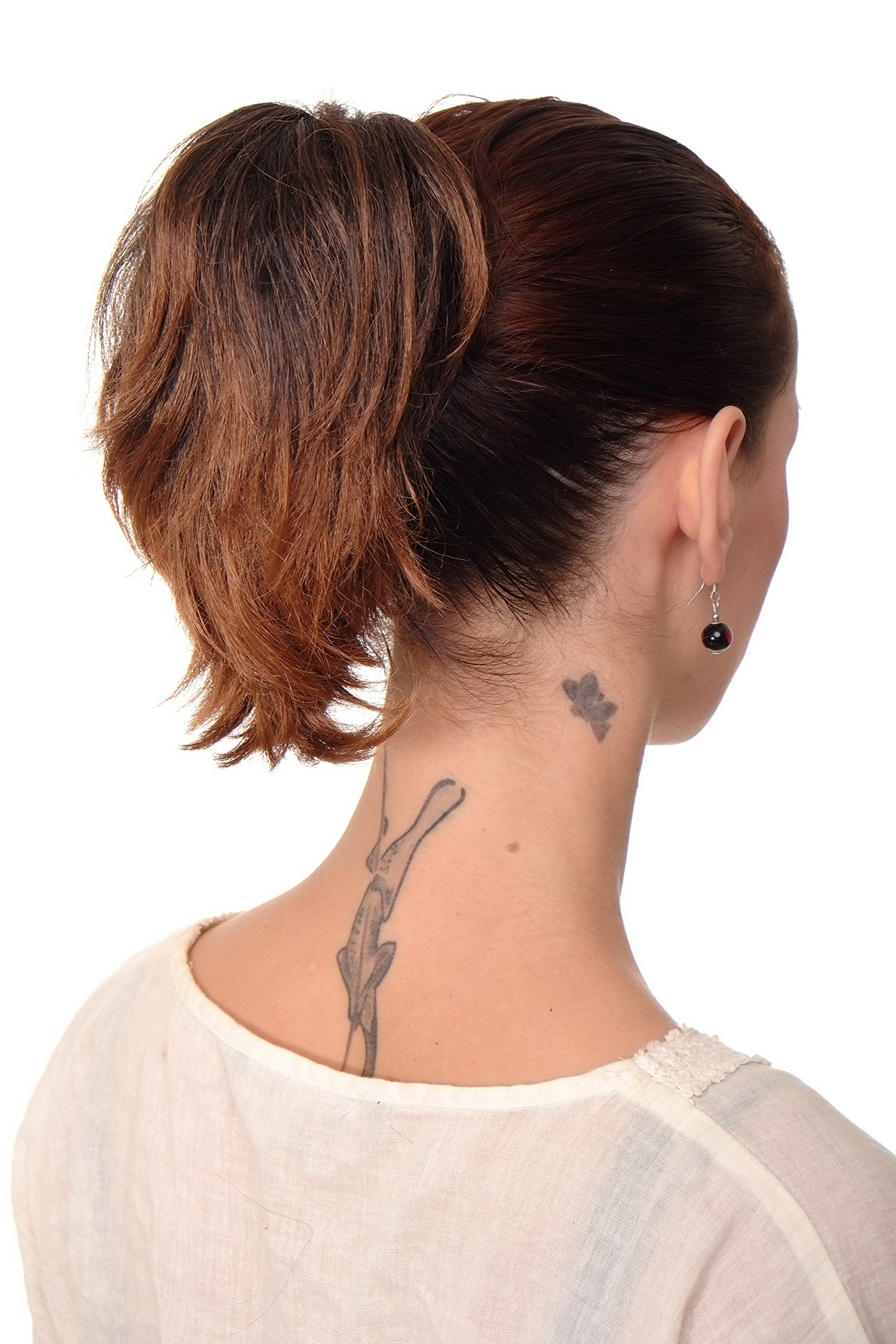 WIG ME UP - T6545-2T30 Ponytail Hairpiece extension short wild look chestnut brown mix 10inch