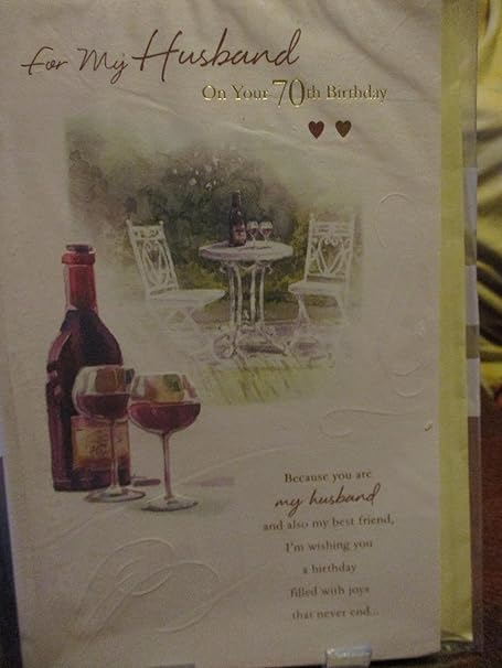 Marito Biglietto Di Auguri Per Compleanno Di 70 Anni Amazon It Casa E Cucina