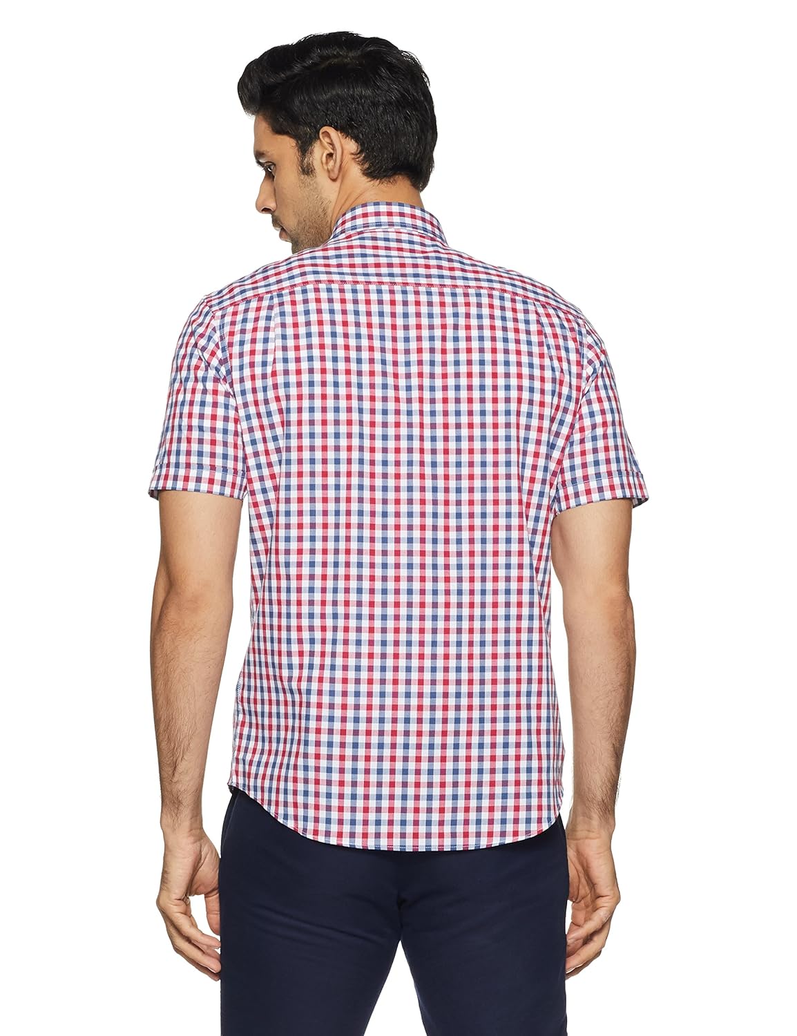 marks & spencer men's checkered regular fit casual shirt