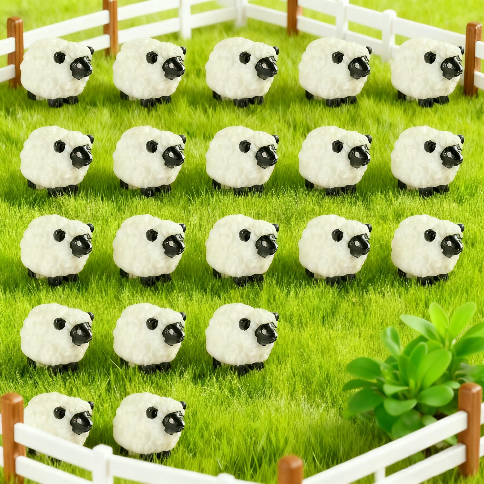 MUYAPAY 20 Outdoor Garden Statues, Outdoor Garden Animals, Garden Decorations for Patio Lawn Courtyard Housewarming Garden Gift, Succulent Planter Moss Landscape DIY