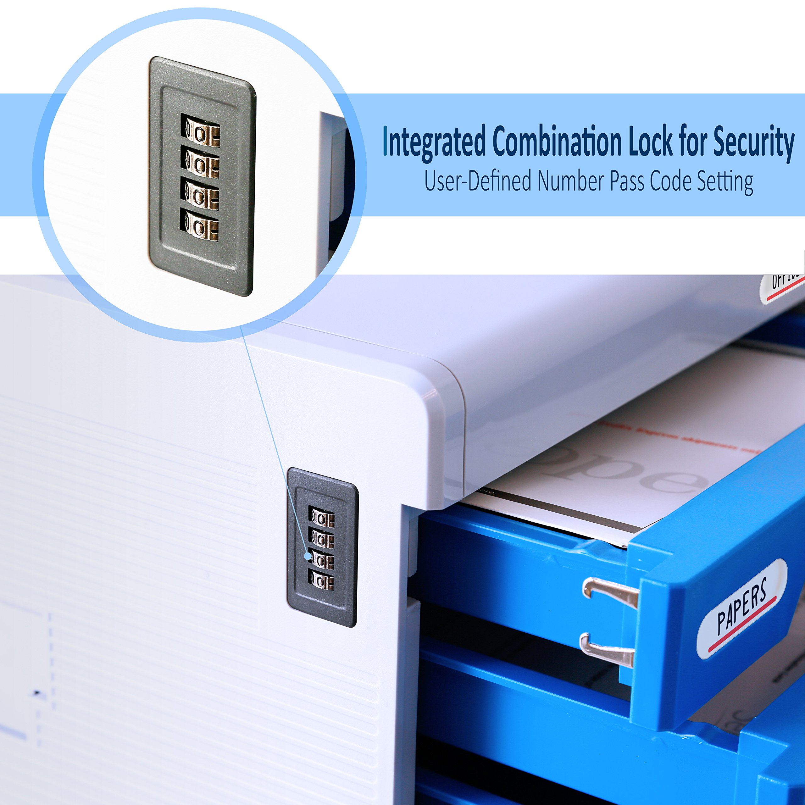 Locking Drawer Desk Organizer Home Office Desktop File