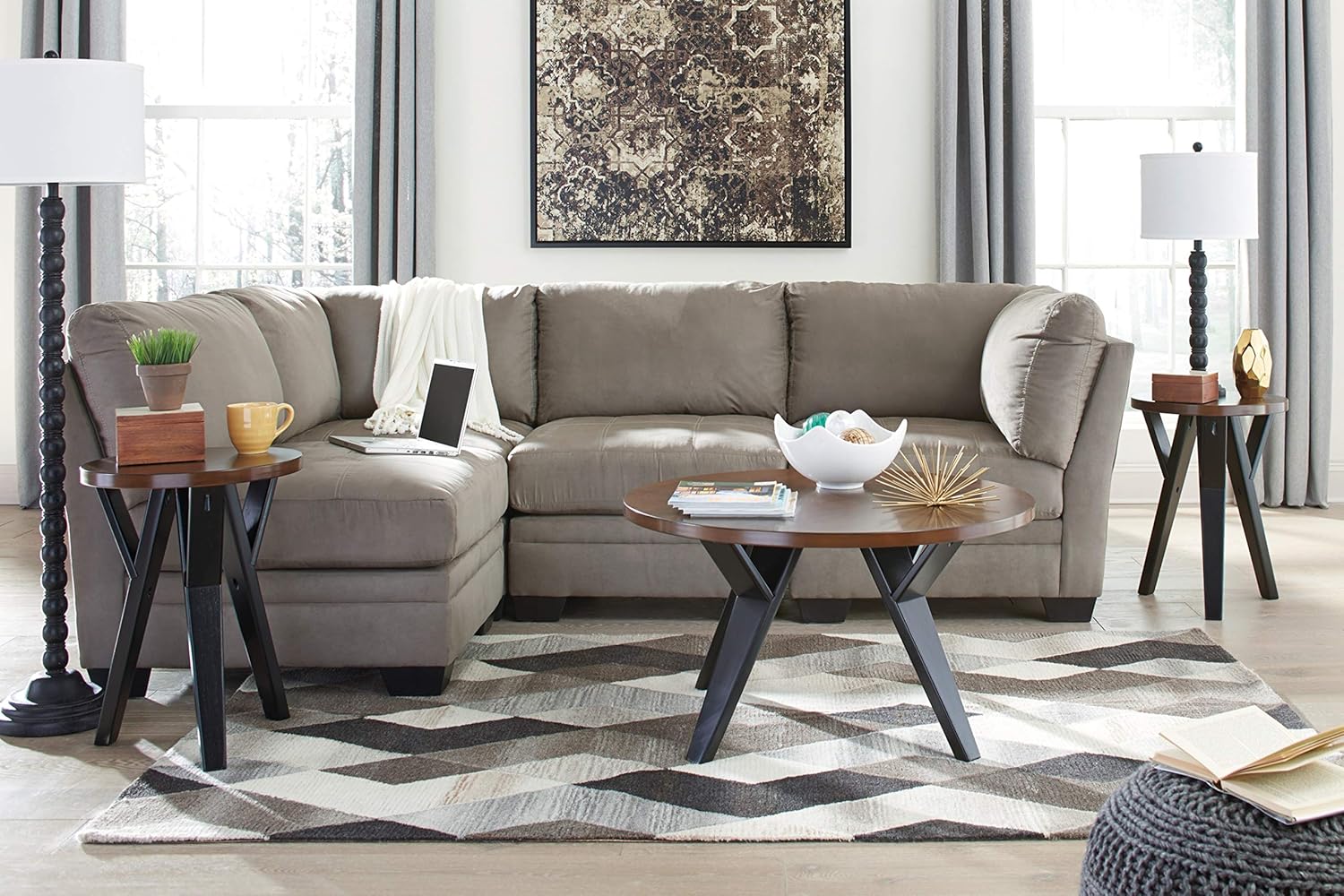 Signature Design by Ashley - Ingel Contemporary Table Set - Includes Coffee Table & 2 End Tables, Brown/Black: Furniture & Decor
