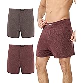 JODUCE 2 Pack Men's Merino Wool Boxer Briefs, Breathable Soft Loose Moisture Wicking Tagless with Elastic Waistband