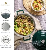 MasterClass Large Casserole Dish with Lid 5 Litre Induction Oven Safe Hunter view 5