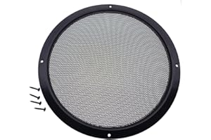 2 Pack 8 Inch Speaker Grills Cover Metal Mesh Grill Horn Guard Protector Cover with Mounting Screws for Home/Car Audio [FDXGYH, Black]