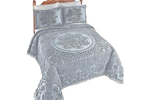 Collections Etc Sophie Textured Chenille Fringe Border Bedspread